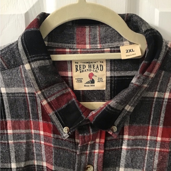 Red Head Men’s flannel shirt, 2XL, gray plaid VGC - Picture 2 of 5